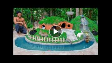 Rescue Rabbit And Turtle Build Hobbit House And Turtle Pond As Pet Building