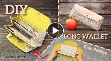DIY Long Wallet money credit card holder Purse Wallet Sewing Pattern 