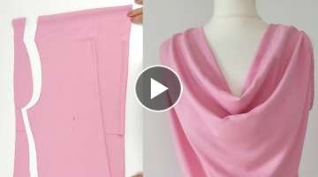  The easiest way to sew Cowl Neck Top Waterfall Blouse Sewing Tips and Tricks for Beginners