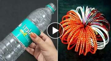 3 Superb Home Decor Ideas Out Of Waste Plastic Bottle and Old Bangles - DIY Home Decor Using Wast...