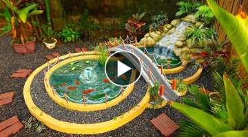 Easy to DIY waterfall aquarium for your garden corner | Creative ideas