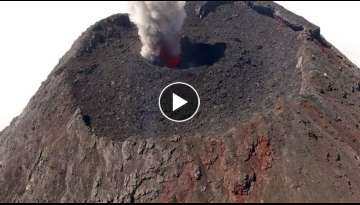 Volcanic eruption captured by drones in Guatemala