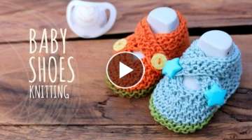 Tutorial Knitting Baby Crossed Shoes