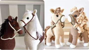 Beautiful crocheted dolls in the shape of animals
