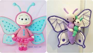 Beautiful crochet amigurumi butterfly dolls 