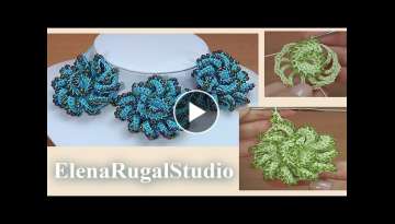 How to Crochet 3D Necklace with Beads 