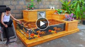 Refresh living space with aquarium jointed with growing houseplants | Aquarium decoration ideas