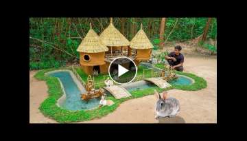 Build 2 floors house for Rabbits And Best Aquarium Water Park for Crayfish