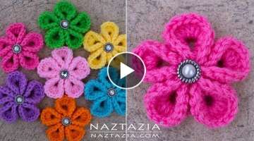 Crochet Kanzashi Flower 