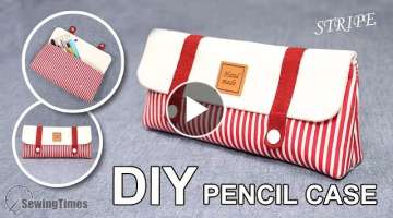 DIY STRIPE PENCIL CASE Pen Pouch Bag Easy Tutorial 