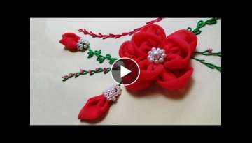 Hand Embroidery How to make flowers with chiffon