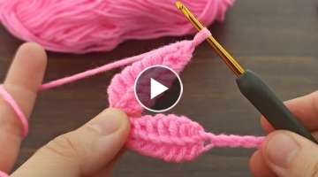 Very easy leaf model Tunisian crochet hair band making
