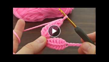 Very easy leaf model Tunisian crochet hair band making