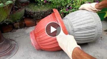 How to make beautiful cement pot at home easily