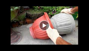 How to make beautiful cement pot at home easily
