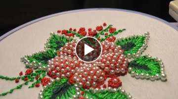 Hand Embroidery PUFFED FLOWER With beads 