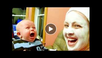 Funny Baby Reaction to Mask 