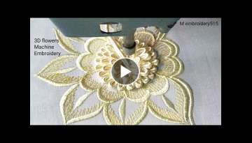 3D Flowers Embroidery Design Borderline sleeves Machine Embroidery Blouse | industrial machine