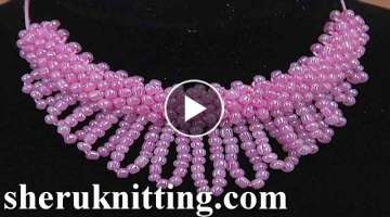 How to Crochet Cord Necklace Pattern with seed beads