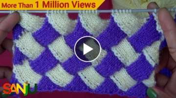 Interlock knitting pattern design